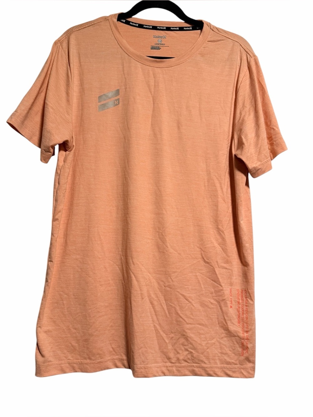 Hurley Salmon-Orange Short Sleeve Crew Tee Size Medium